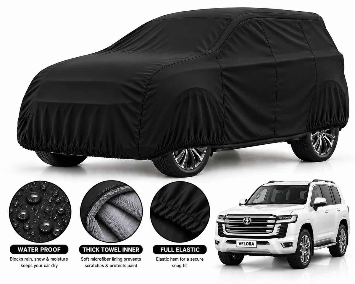 Toyota Land Cruiser LC 300 car cover in Black — Veloura waterproof microfiber
