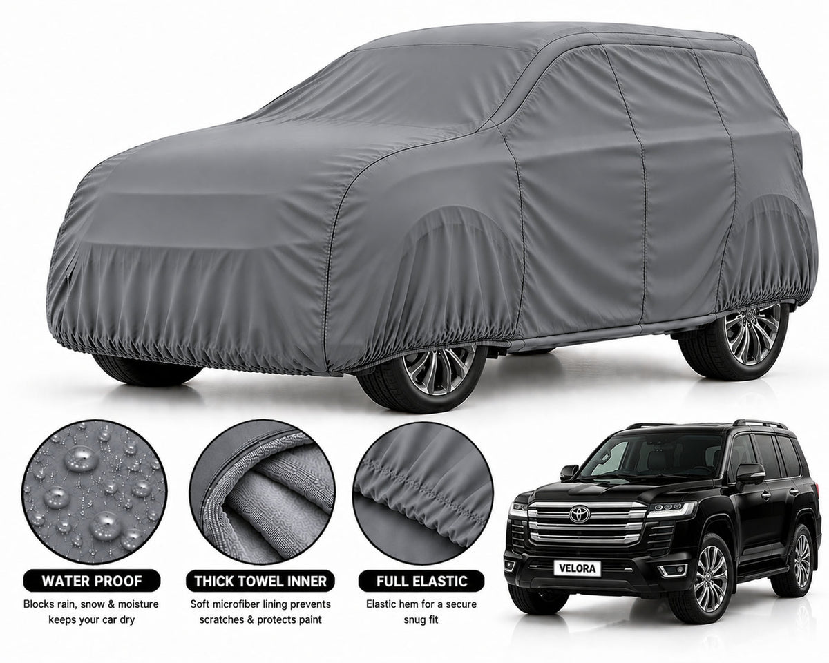 Toyota Land Cruiser LC 300 car cover in Grey — Veloura waterproof microfiber