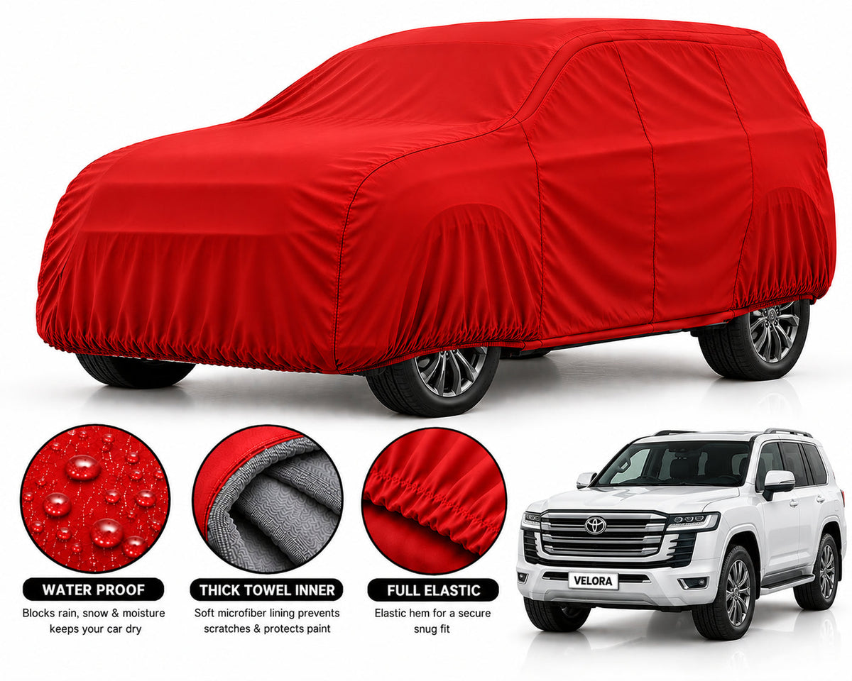 Toyota Land Cruiser LC 300 car cover in Red — Veloura waterproof microfiber