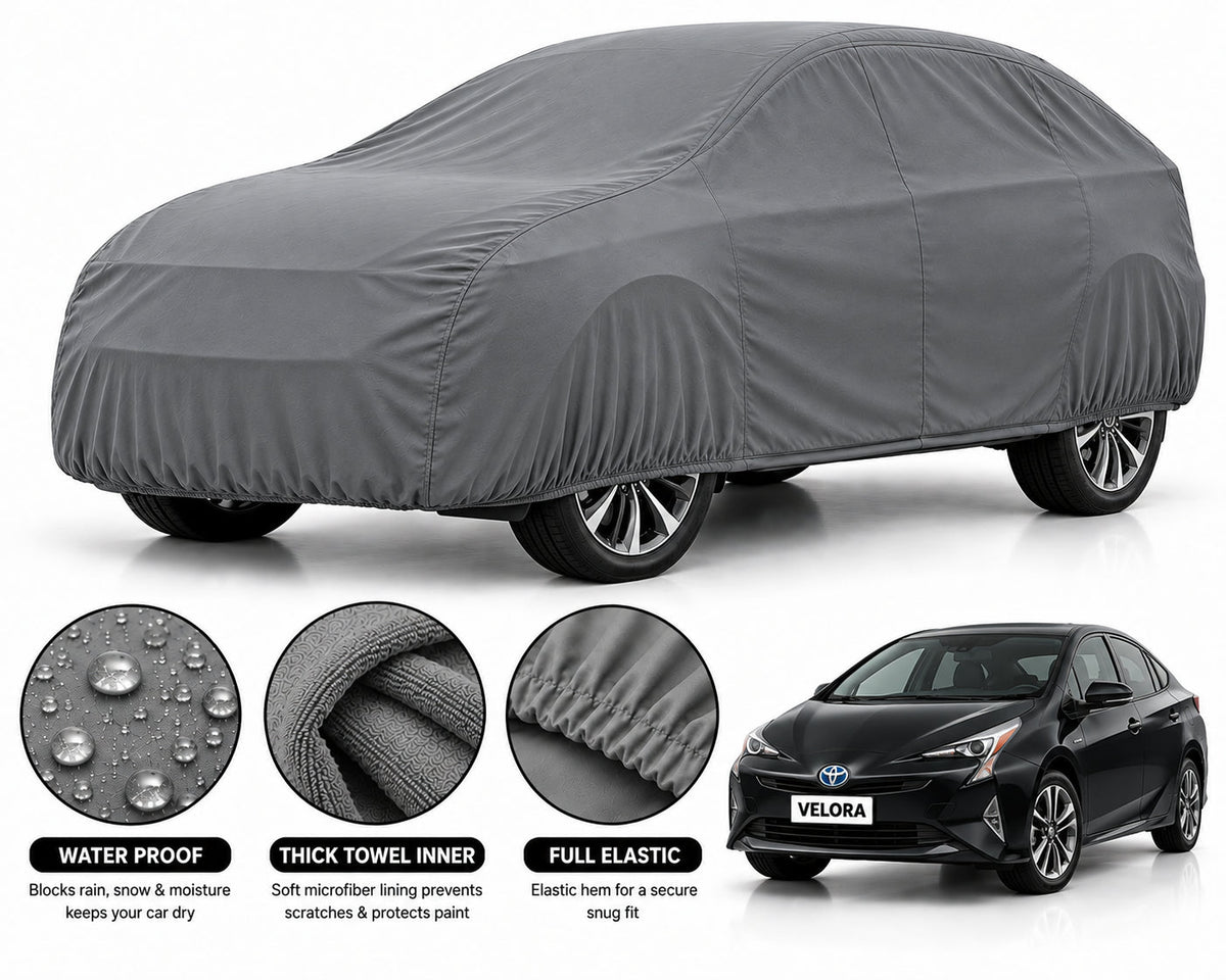 Toyota Prius car cover in Grey — Veloura waterproof microfiber