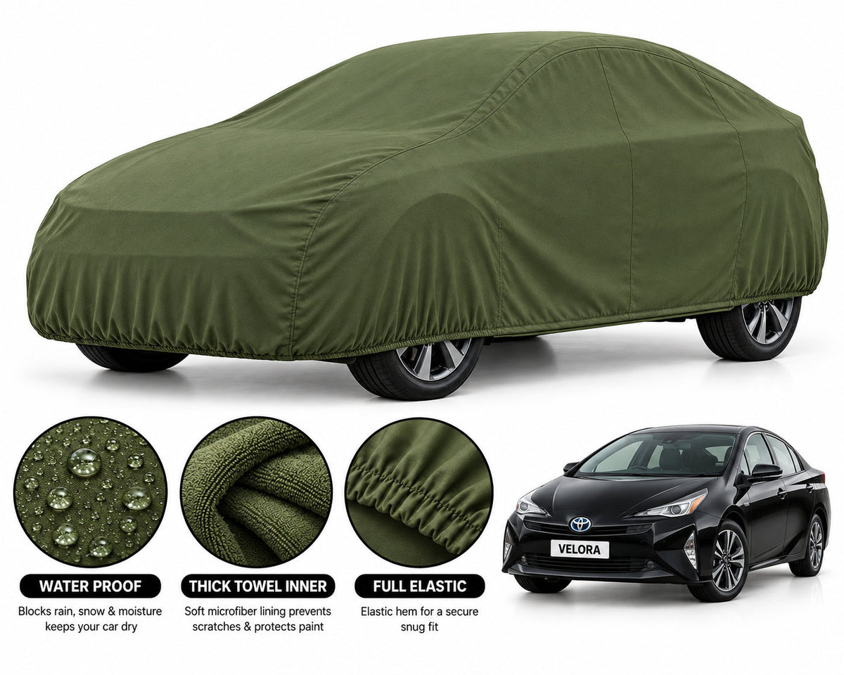 Toyota Prius car cover in Green — Veloura waterproof microfiber