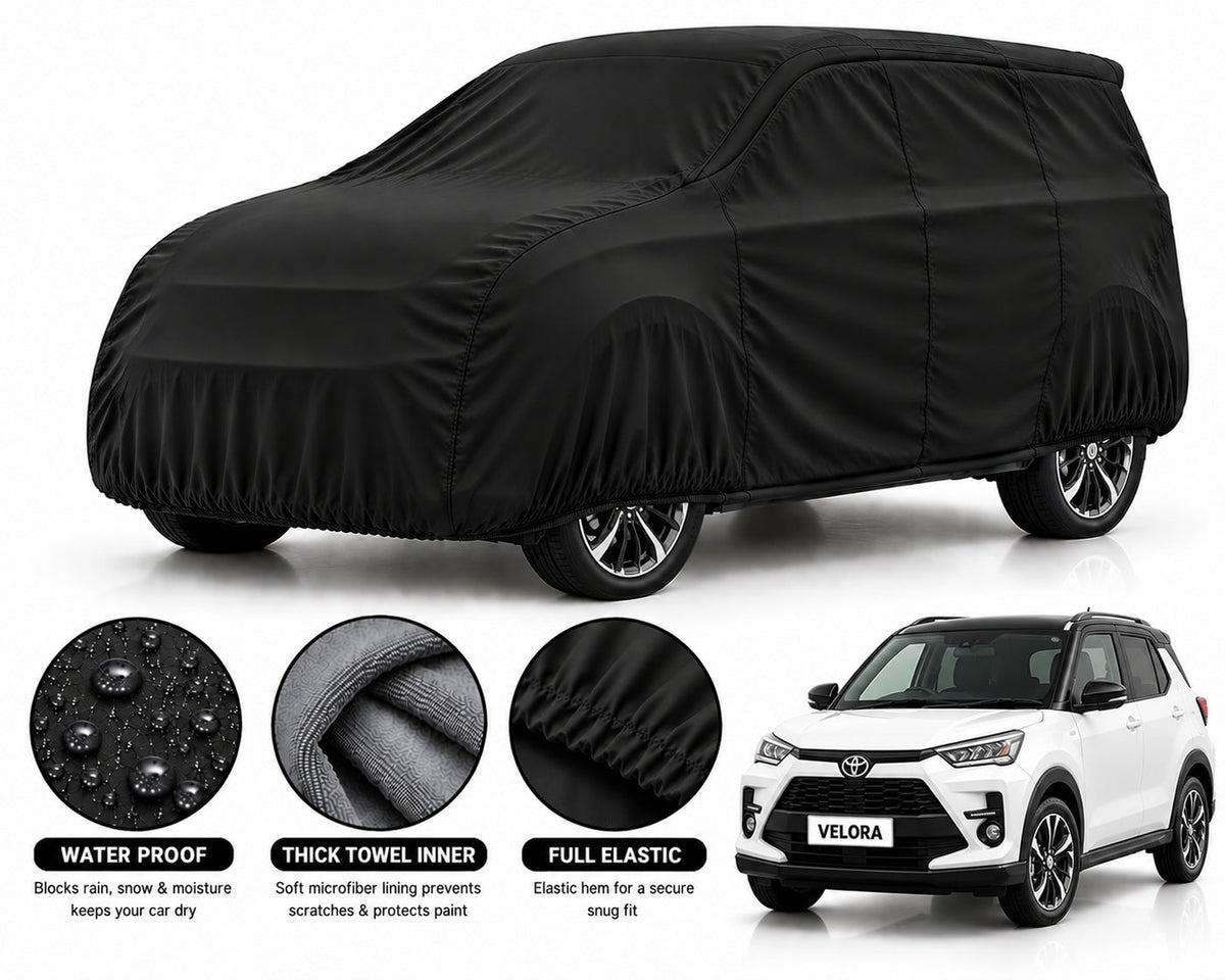 Toyota Raize car cover in Black — Veloura waterproof microfiber