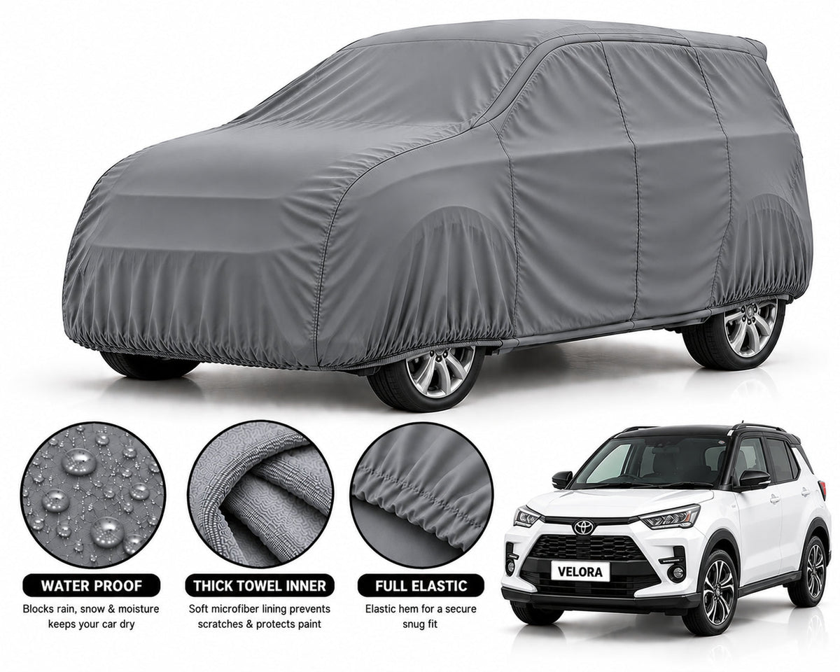 Toyota Raize car cover in Grey — Veloura waterproof microfiber