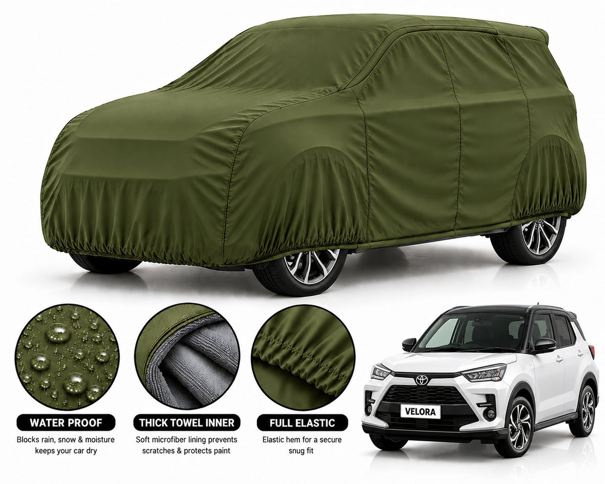 Toyota Raize car cover in Green — Veloura waterproof microfiber
