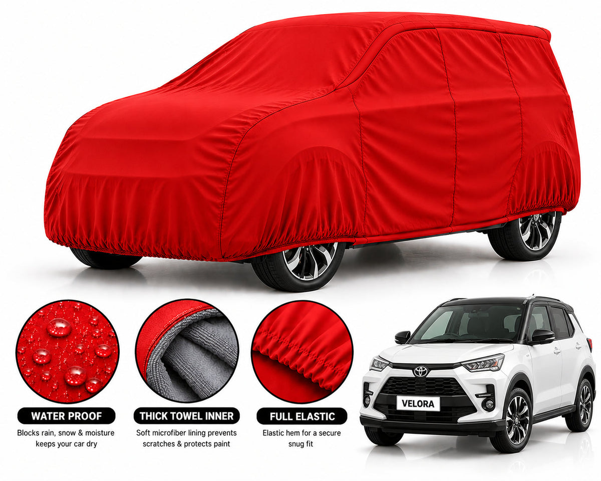Toyota Raize car cover in Red — Veloura waterproof microfiber
