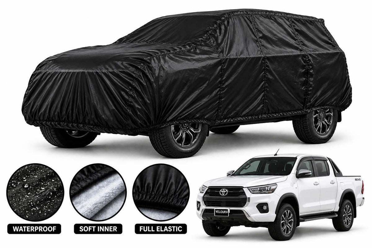 Toyota Vigo Revo car cover in Black — Veloura waterproof parachute