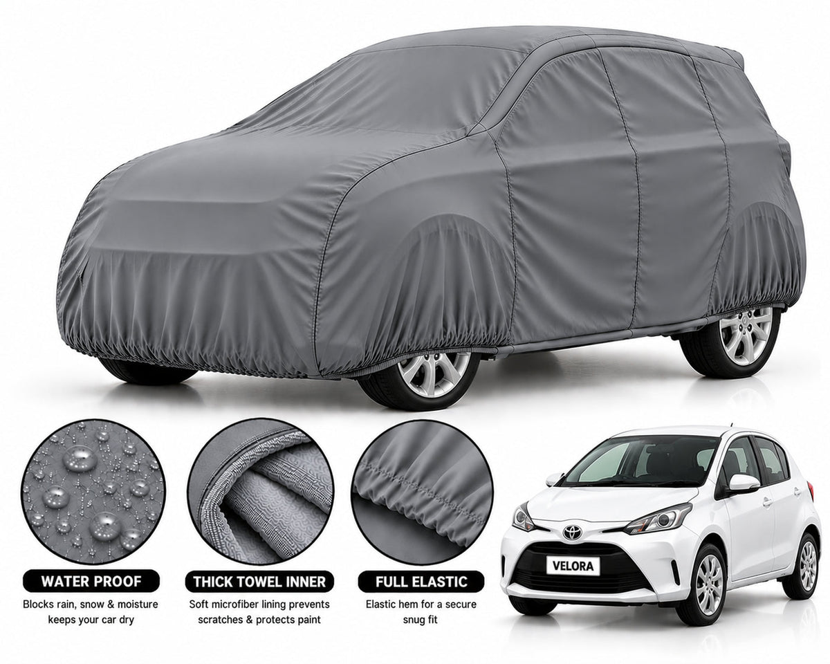 Toyota Vitz car cover in Grey — Veloura waterproof microfiber