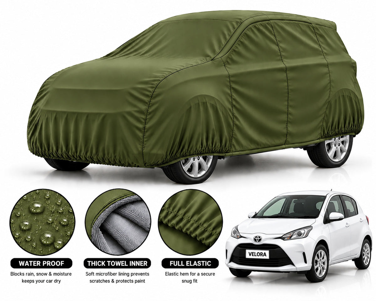 Toyota Vitz car cover in Green — Veloura waterproof microfiber