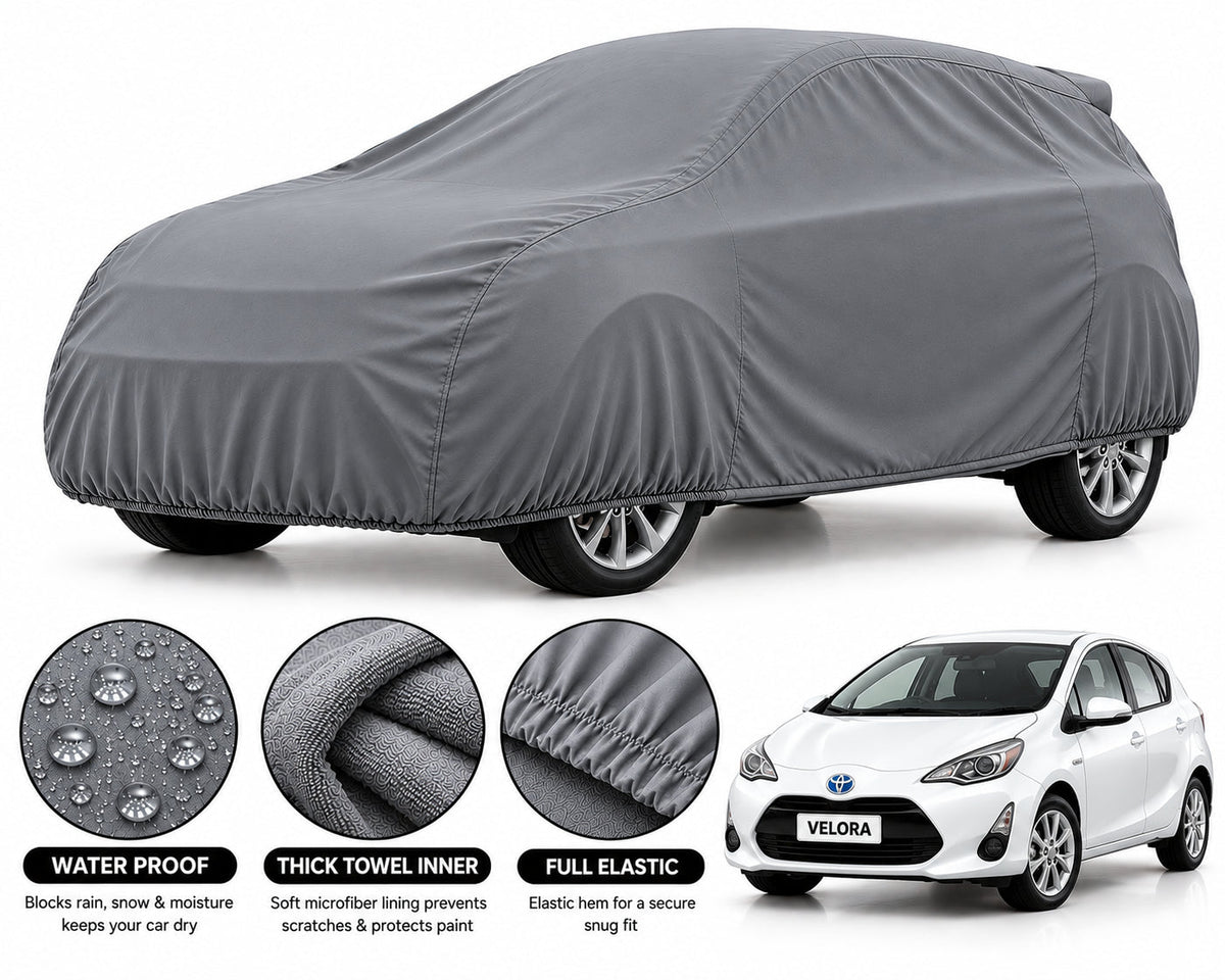 Toyota Aqua car cover in Grey — Veloura waterproof microfiber