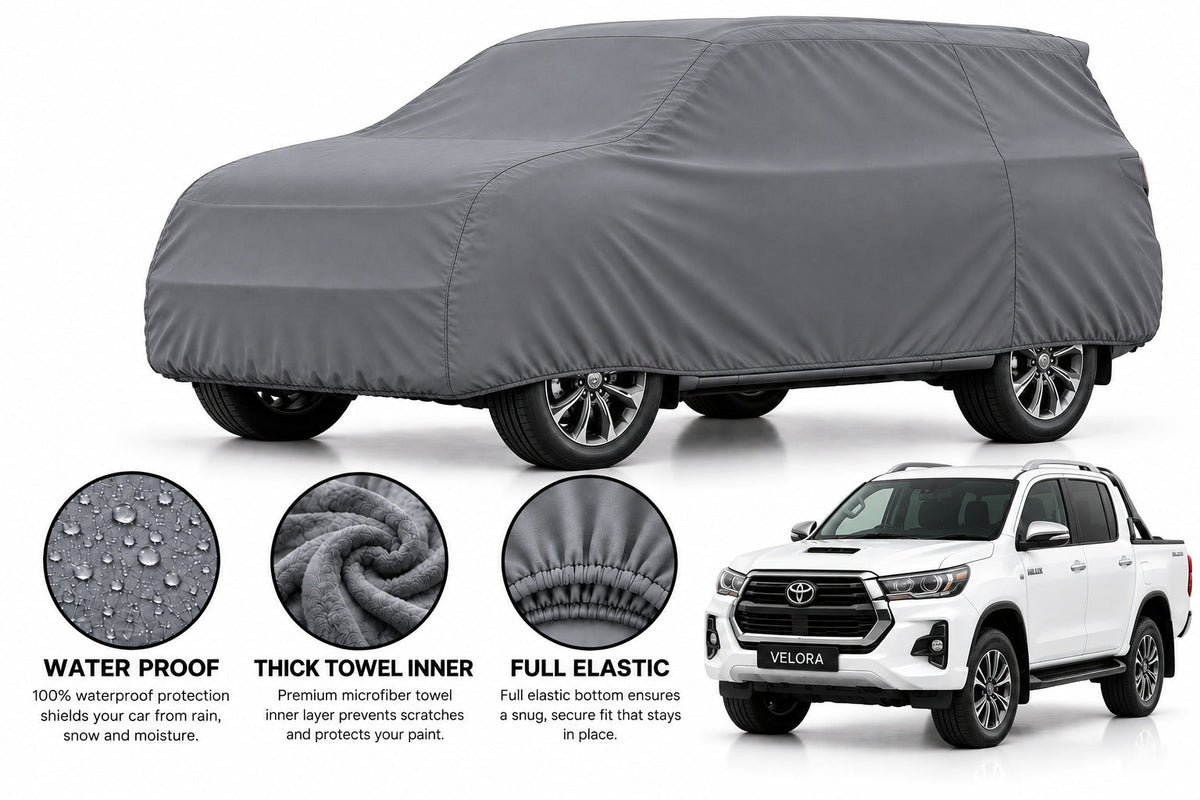 Toyota HILUX car cover in Grey — Veloura waterproof microfiber