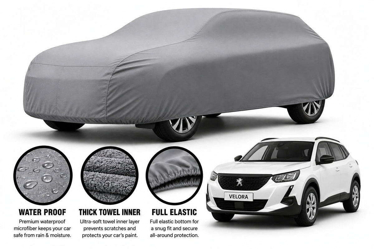 Peugeot 2008 car cover in Grey — Veloura waterproof microfiber