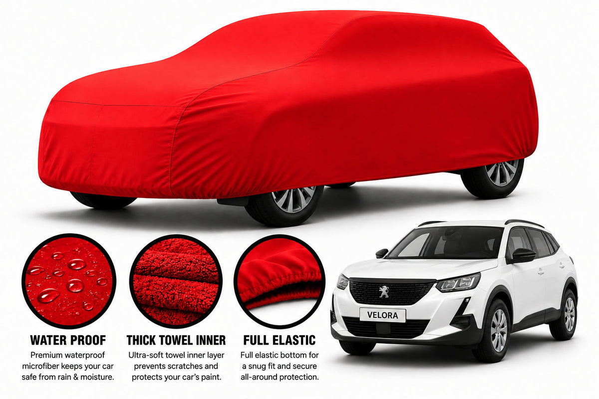 Peugeot 2008 car cover in Red — Veloura waterproof microfiber