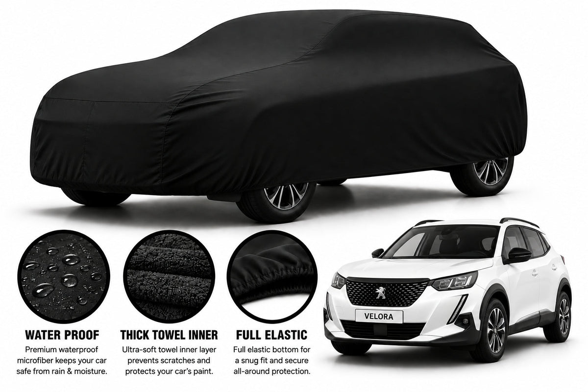 Peugeot 2008 Allure car cover in Black — Veloura waterproof microfiber