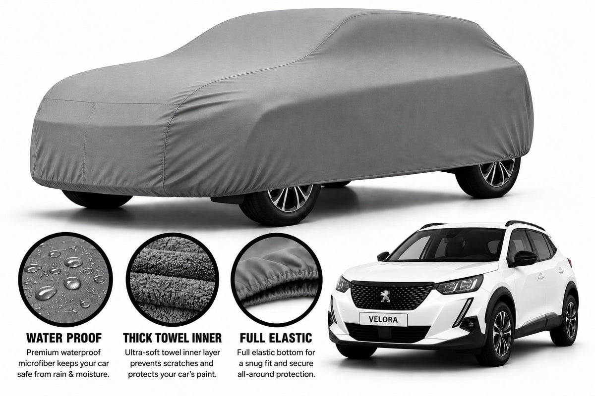 Peugeot 2008 Allure car cover in Grey — Veloura waterproof microfiber