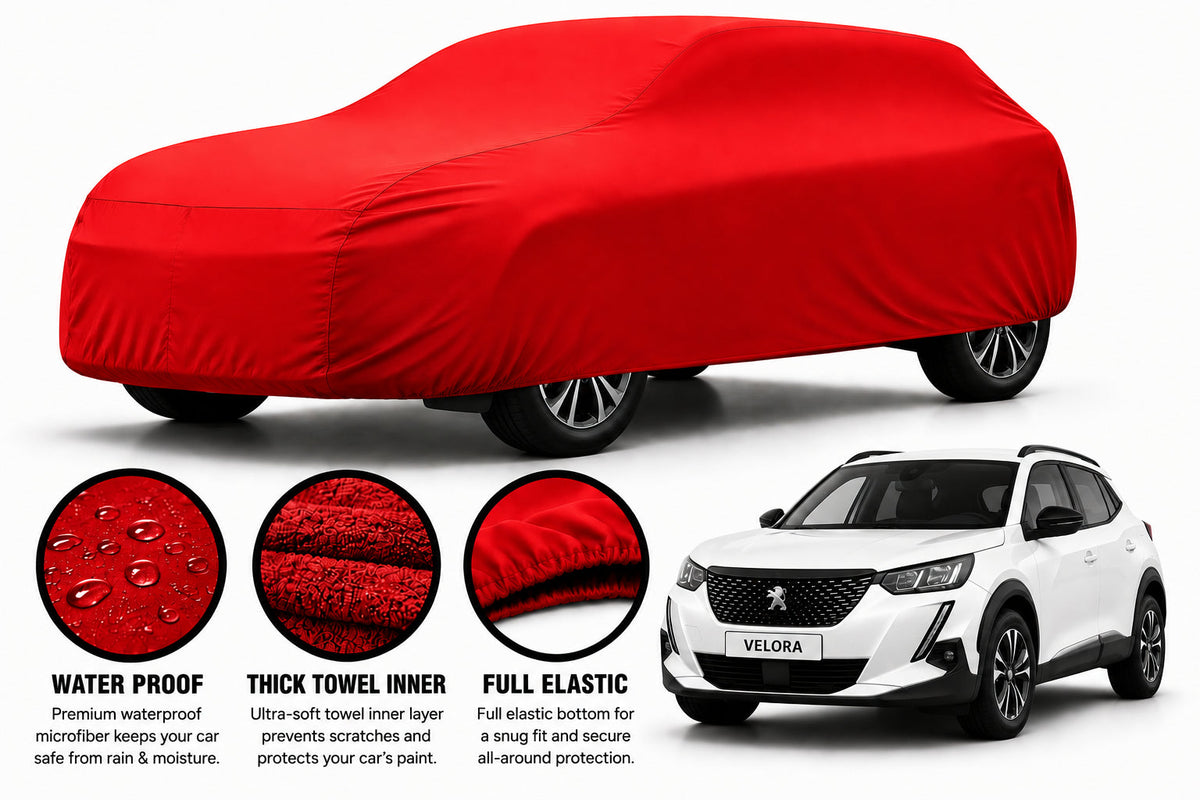 Peugeot 2008 Allure car cover in Red — Veloura waterproof microfiber
