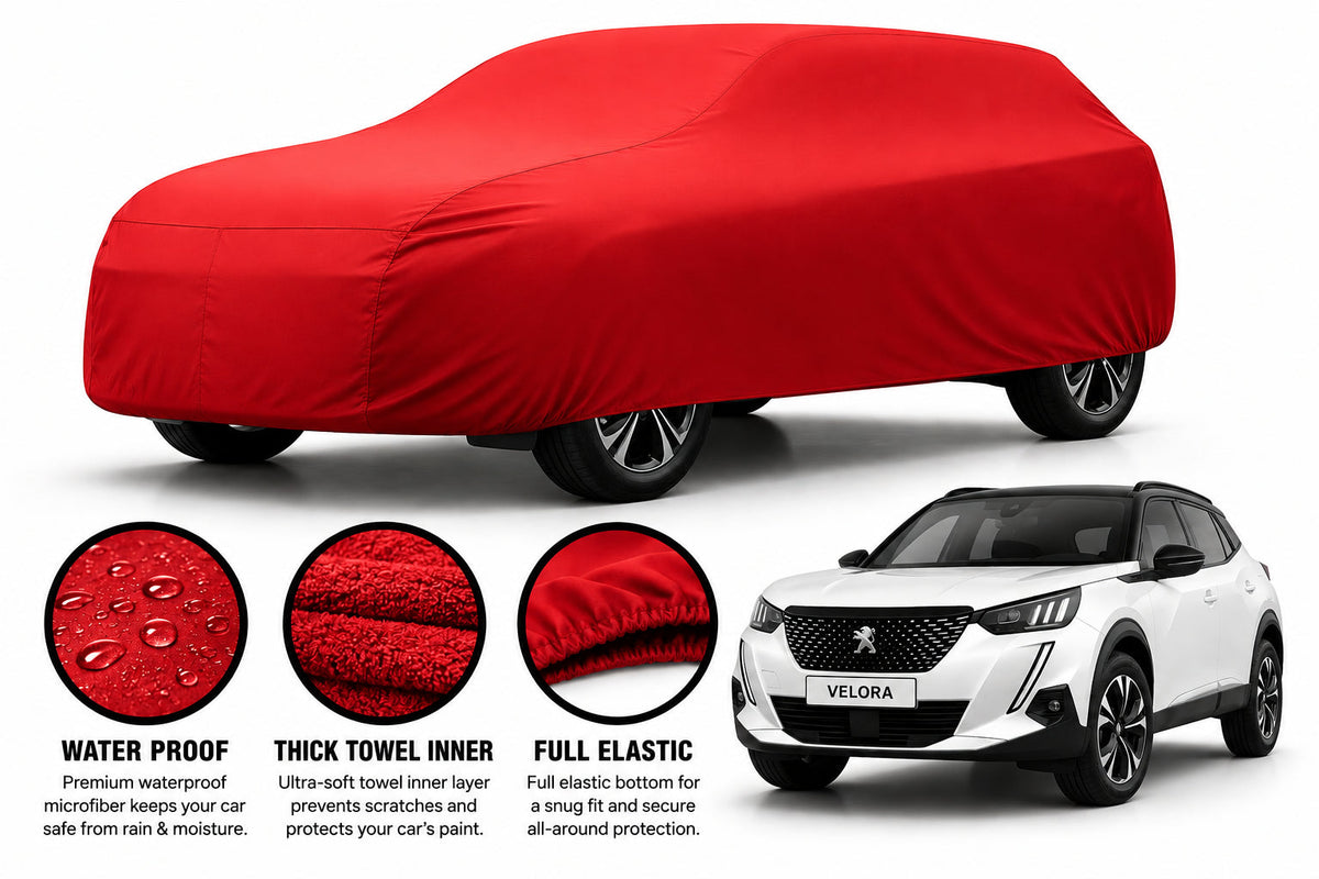 Peugeot 2008 GT car cover in Red — Veloura waterproof microfiber
