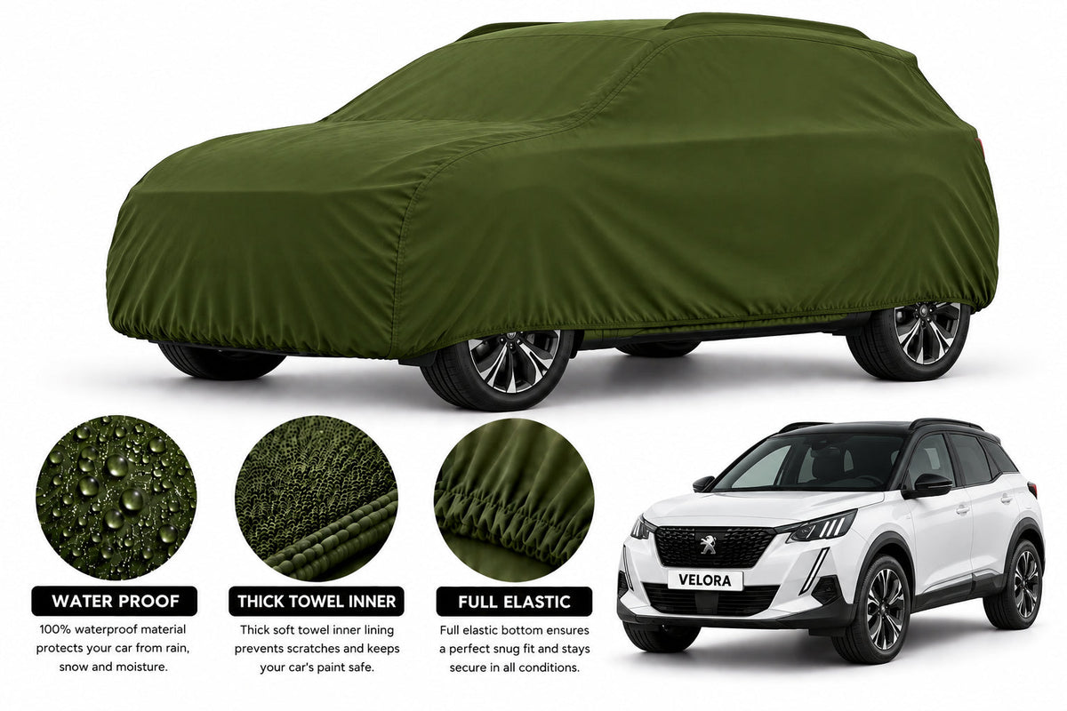 Peugeot 2008 Allure car cover in Green — Veloura waterproof microfiber