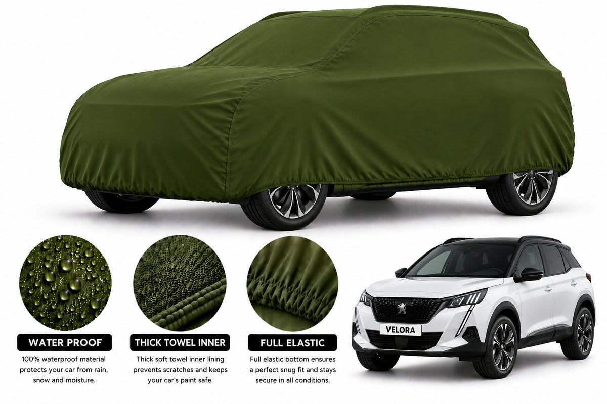 Peugeot 2008 GT car cover in Green — Veloura waterproof microfiber